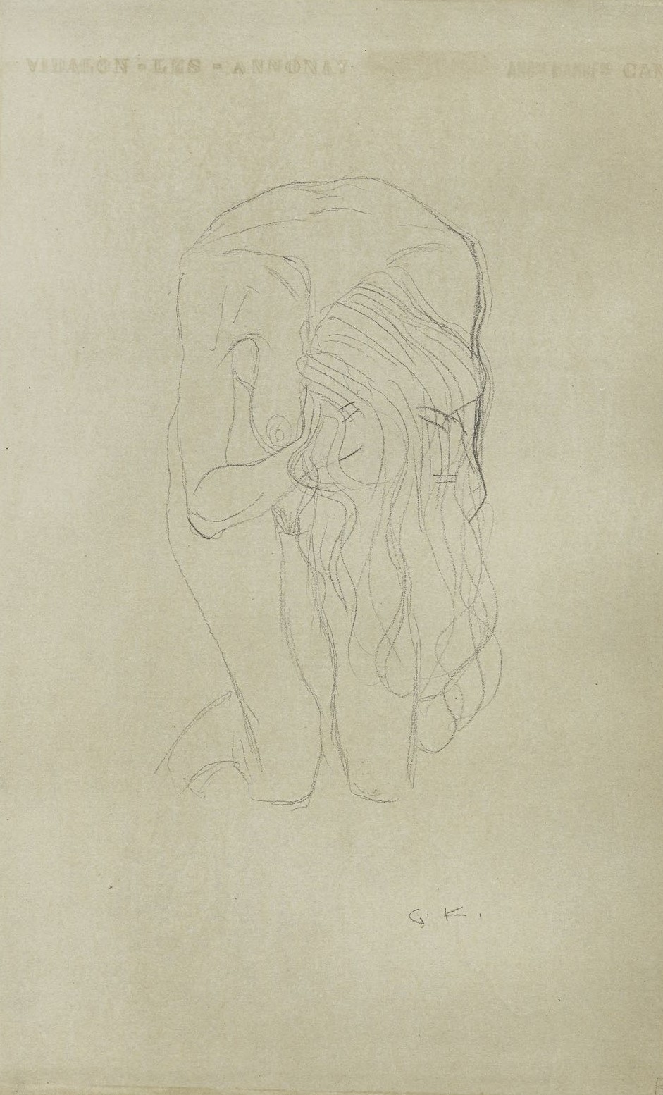 Gustav Klimt, Kneeling Female Nude